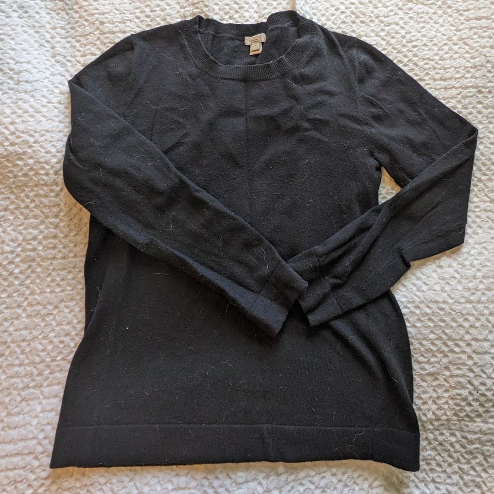 Black J. Crew wool crewneck sweater, S